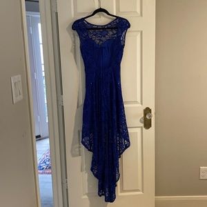 B Darlin blue sequin high low dress - size 1/2
